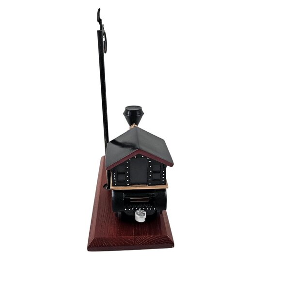 Collections Etc Vintage Desktop Train Figurine Decor Lamp Post Design Wood Base - Picture 8 of 11